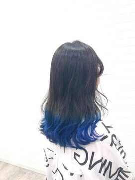 ミミックヘアー(MiMic hair) 裾カラーブルー