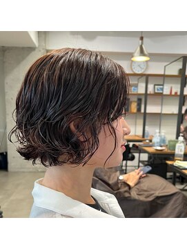 ミューズ(Meuz) ボブパーマ×オレンジブラウン