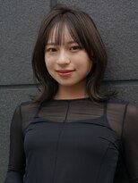 ガーデン オオタカノモリ(garden otakanomori)&nbsp;艶のある大人な外ハネくびれミディ×前髪なし×ベージュカラー