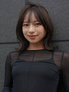 ガーデン オオタカノモリ(garden otakanomori) 艶のある大人な外ハネくびれミディ×前髪なし×ベージュカラー