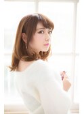 大人かわいい/レイヤーロング/グレーベージュ/前髪パーマ/幡ヶ谷