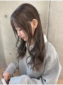 斜めバング/グレージュカラー/デザインカラー/シルキーベージュ