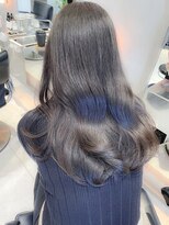 【田中杏実】艶髪ラベンダーグレー/大人ゆるふわウェーブロング