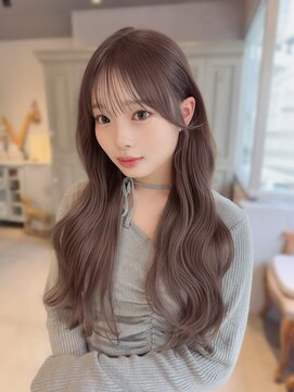 カシュカシュ 表参道(cache cache) ミルクティーベージュ/韓国風ヘア/くびれ巻き/シースルーバング