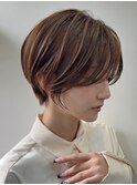 横浜西口大人ショートボブ前髪なしココアベージュ韓国30代40代