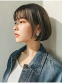 【抜け感×洗練】透け感バング×シンプル上質ボブ