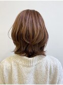 【morio成増/一戸】レイヤーミディハイライトピンクベージュ