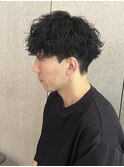 メンズナチュラルマッシュ刈り上げフェードシャドウパーマ