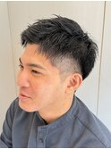 メンズビジネスショート爽やか清潔感理容室眉毛カット顔剃り