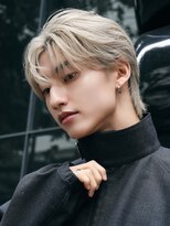 サンクマーケット 渋谷(cinq MARKET) メンズブリーチマッシュハイトーンダブルカラーベージュカラー