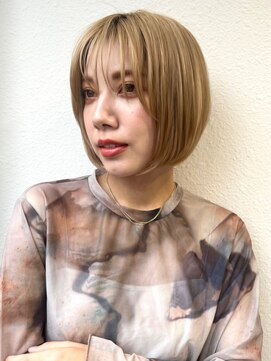 COVER HAIR ACADEMY 北浦和【カバーヘア アカデミー】北浦和西口店【4/6 OPEN(予定)】 切りっぱなしショートボブ×ハイトーンベージュ/艶カラーp北浦和