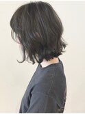 切りっぱなしボブ黒髪アッシュ