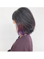 10代20代30代/ボブ/ポイントカラー/ブリーチカラー/外ハネ