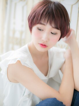 ブルー(BLUE) ブリーチオンカラーピンキーショートマッシュ10代20代30代b水戸