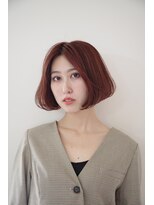 トランク ヘアー デザイン(tranq hair design)&nbsp;ブリーチダブルカラーハイトーンハイライト切りっぱなし大人ボブ