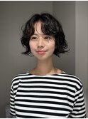 デジタルパーマレイヤーカット顔周り前髪ボブショート/渋谷