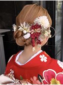 三つ編みシニヨン 成人式ヘア