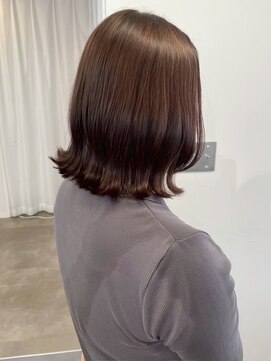 ミュラ(mulah) ブリーチなしブラウン＊くびれミディアムボブ透明感カラー