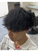 波巻きパーマ/刈り上げマッシュ/メンズパーマ