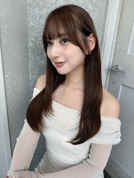 シーシンジュク 新宿南口(Sea shinjuku) ココアベージュ×レイヤー[小顔/黒髪/オリーブグレー]