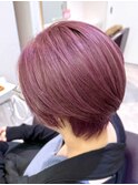 ハイトーンショート，カシスピンク
