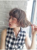 外国人風くせ毛ボブ