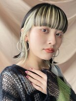 サンク 原宿 表参道(cinq)&nbsp;コントラストのあるベージュカラーのインナーカラー