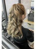 ヘアセット×ハーフポニー