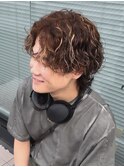 スパイラルパーマ/メンズハイライト/ウルフカット/八王子/岩名
