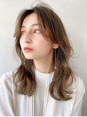 くびれヘアアプリコットオレンジ夏ヘアハイライトカラー