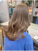 ブリーチなしダブルカラーピンクベージュミディアムボブ20代30代