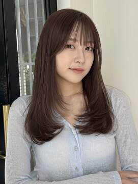 ローネス ギンザ(LONESS ginza) ロングレイヤー/小顔カット/ヘーゼルグレージュ/透明感カラー