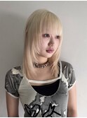 ダブルカラーハイトーンカラーピンクブラウンベージュカラー30代