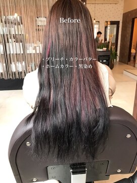 リンイチマルサン(Lin.103) 美髪矯正【髪質改善ストレート】＋カラー/ビフォー×アフター