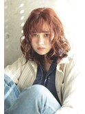 レイヤー　ピンク　ピンクベージュ　ハイライト　くせ毛　中目黒