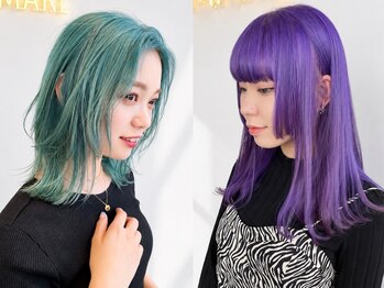 ユイマァル 倉敷(YUIMARL)の写真/【岡山/倉敷】デザインカラーハイトーン派手髪カラーも◎ブリーチダブルカラーで理想の透明感へ導きます♪