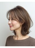 ミディアムレイヤー×白髪ぼかしカラー30代40代50代60代