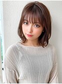 松宮錦糸町ヨシンモリココアベージュ前髪パーマミディアムウルフ