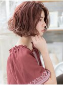 ★センターパートこなれヘアくせ毛風ボブパーマ20代30代40代★8!