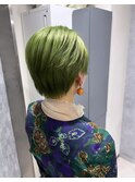 ショート×ライムグリーン