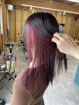 アフターニュース 新潟(afternews) カシスピンク/インナーカラー/ケアブリーチ/髪質改善/駅前/駅南
