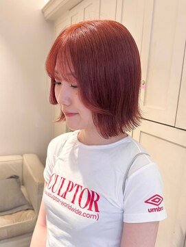 ベレーザ 渋谷(BELEZA) 9376ニュアンスカラーカシスレッド艶髪韓国タンバルモリボブ