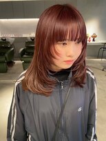 リール(rire)&nbsp;デザインカラーレイヤーカットウェットヘア夏オリーブベージュ