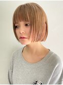 ミルクティーアッシュグレージュレイヤーボブショートウルフボブ