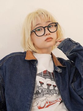 オルセン(OLSEN) ボブ　ハイトーン　ブロンド　レイヤー　金髪