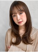 前髪小顔カット外ハネボブモテ髪うるツヤくせ毛風カール美髪