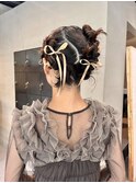 結婚式参列ヘアセット！人気のツインアップヘア/中西