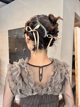 ヘアー アイス ルーチェ(HAIR ICI LUCE) 結婚式参列ヘアセット！人気のツインアップヘア/中西