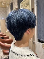 ビスイル 秋葉原店(Vis ill) ネイビーブルーレイヤーマッシュメンズカット