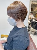 【二階堂光孝】丸みショート耳かけベージュカラーマッシュ透明感